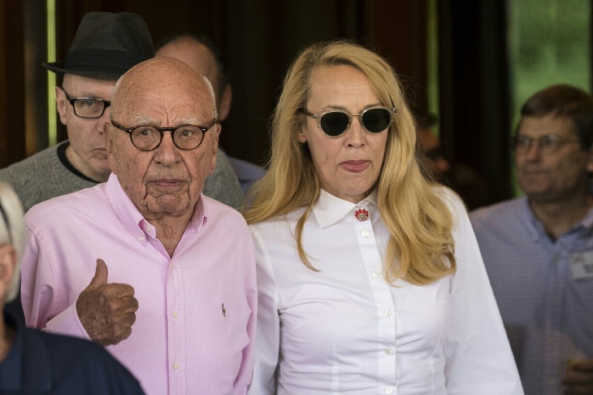 Rupert Murdoch et Jerry Hall, le 10 juillet 2018 dans l'Idaho