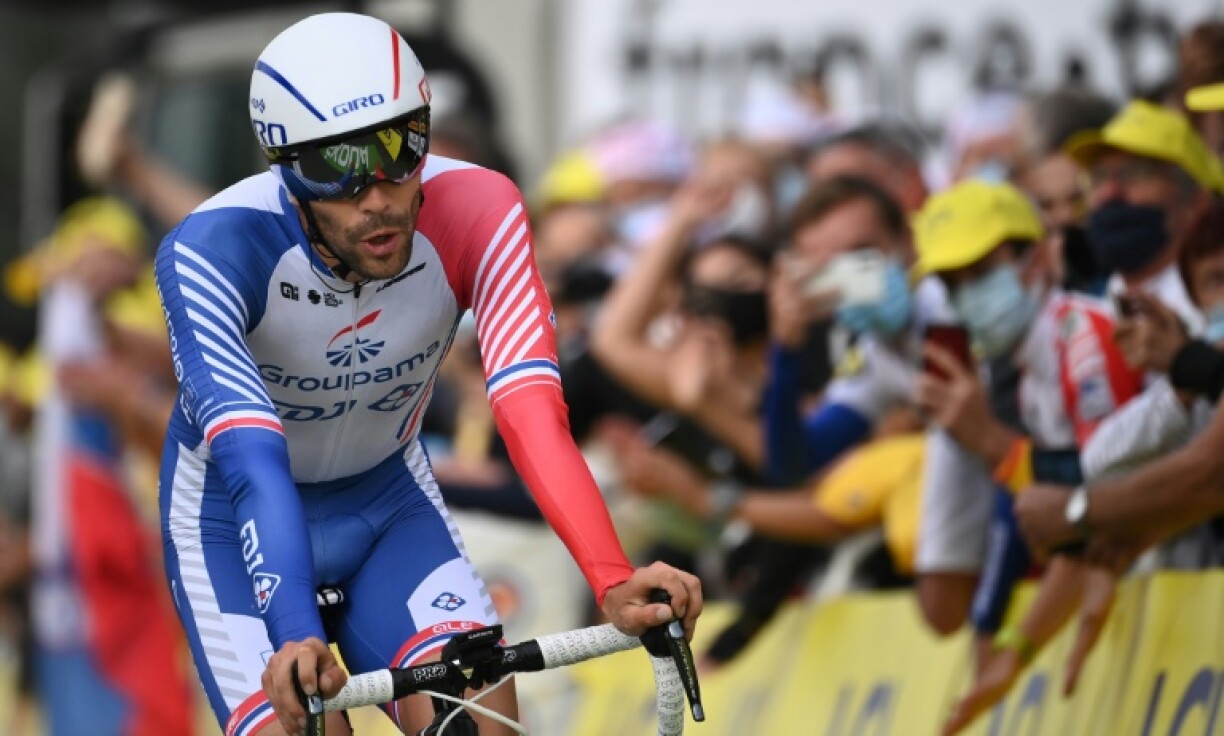 Thibaut Pinot à l'arrivée de la 20e étape du Tour de France 2020, un contre-la-montre entre Lure et La Planche des Belles Filles, le 19 septembre 2020