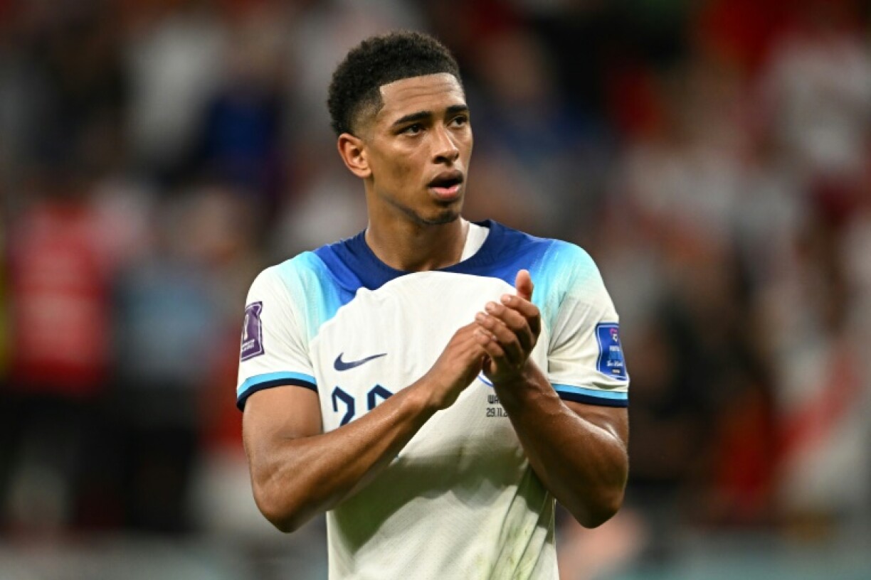 Le milieu de terrain anglais Jude Bellingham lors de la victoire des Three Lions contre le Pays de Galles en phase de poules du Mondial-2022 au Qatar, le 29 novembre 2022