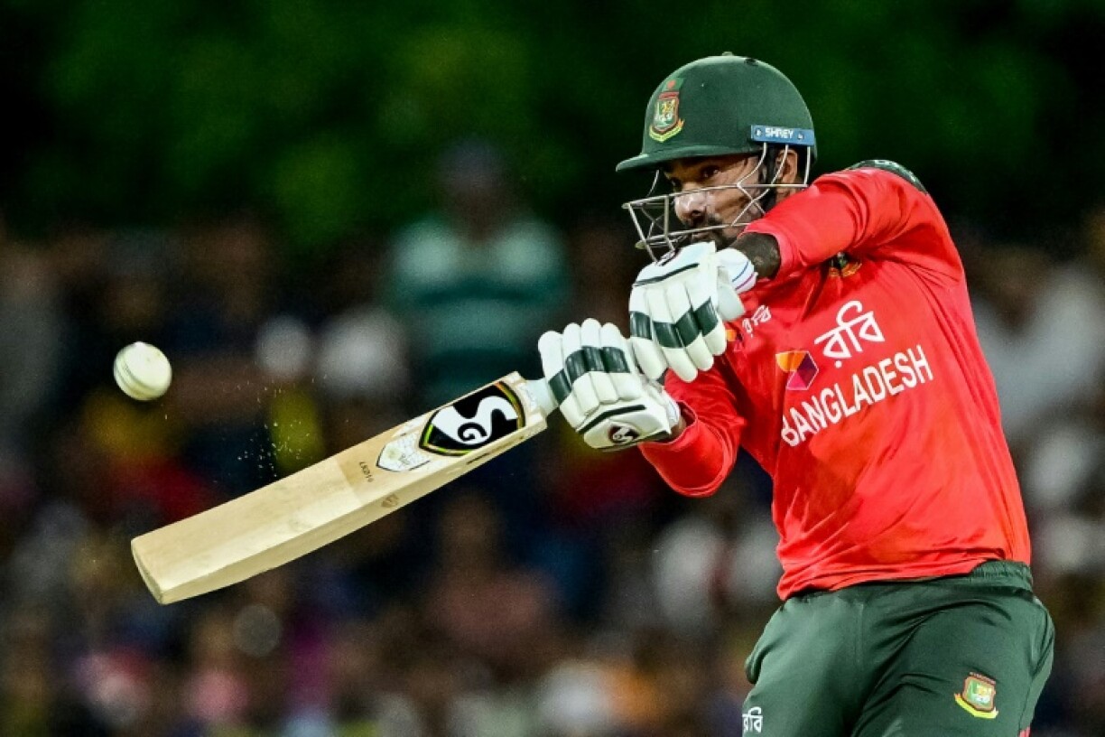 Bangladesh captain Litton Das plays a shot during his side's T20 win over Sri Lanka
