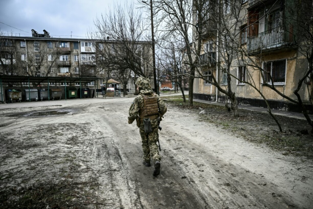 Ukrainian forces are patrolling the frontline