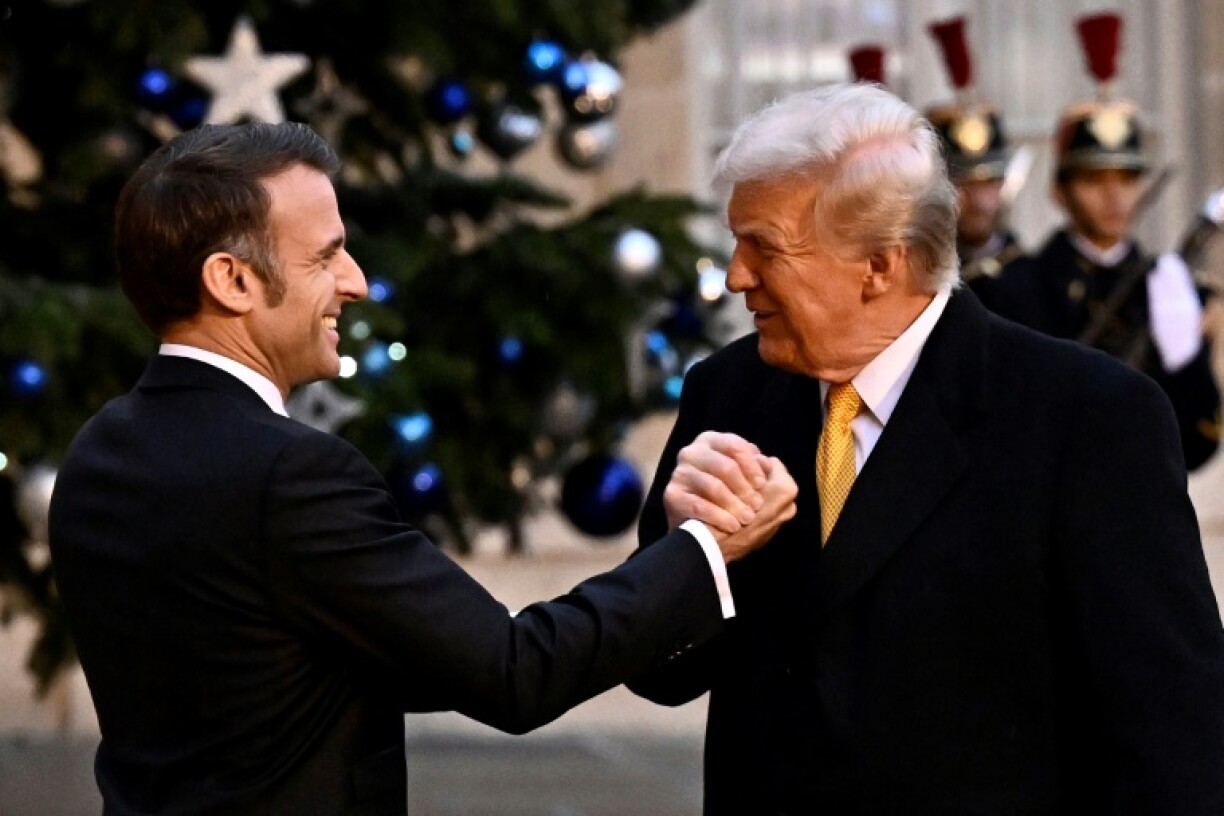 US President-elect Donald Trump, seen here greeting French President Emmanuel Macron in Paris, is already setting out his foreign policy priorities