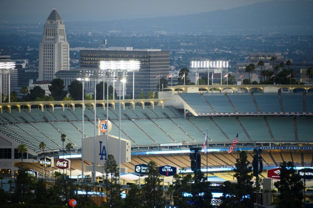 A view of Dodgers Stadium in Los Angeles