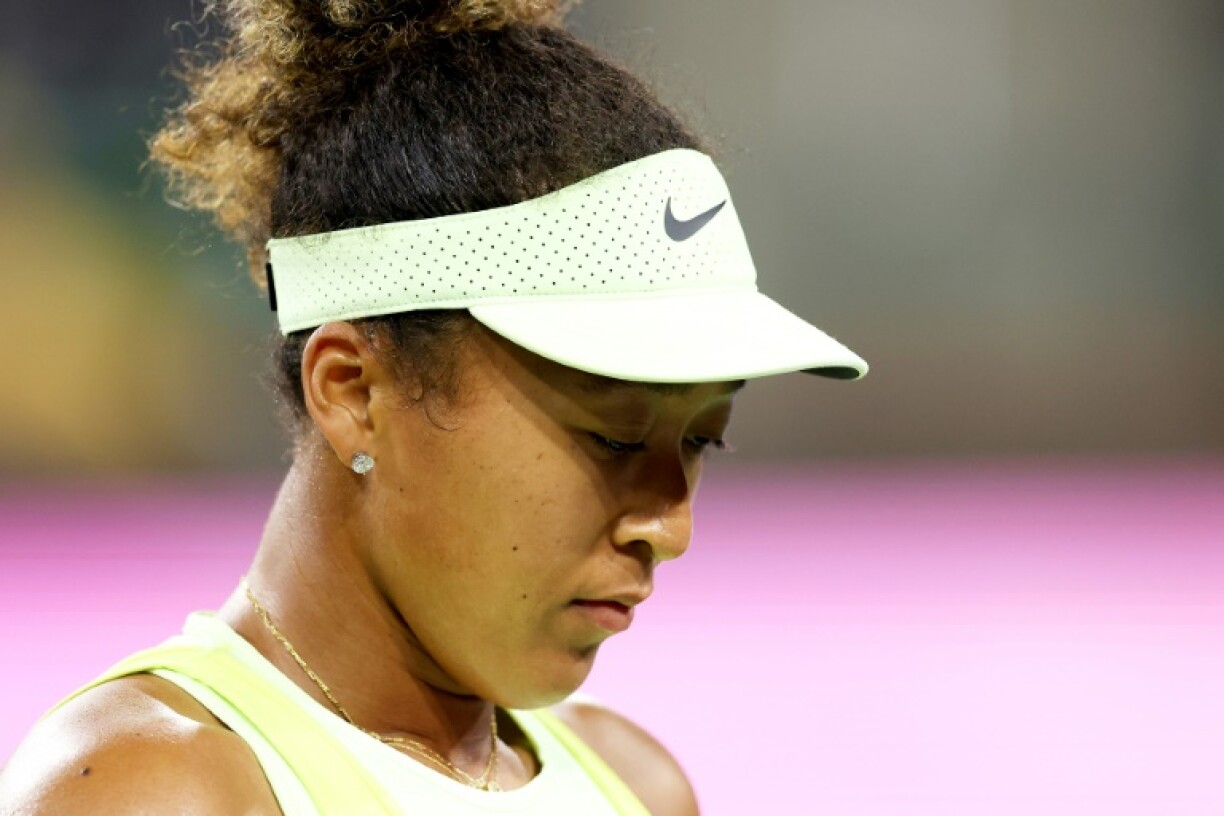 Comeback cut short: Naomi Osaka on the way to a first-round defeat at Indian Wells