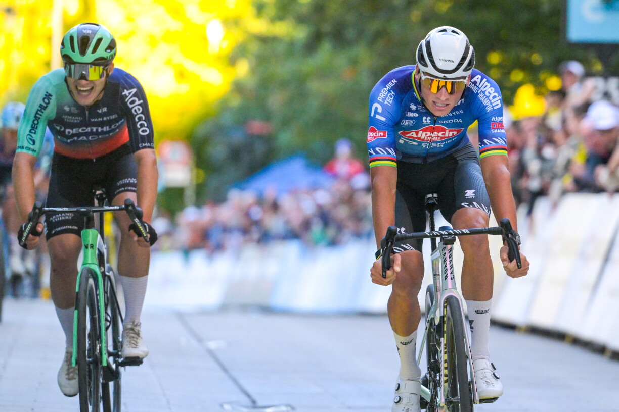 Mathieu van der Poel a coiffé Pierre Gautherat sur la ligne d’arrivée de la première étape.