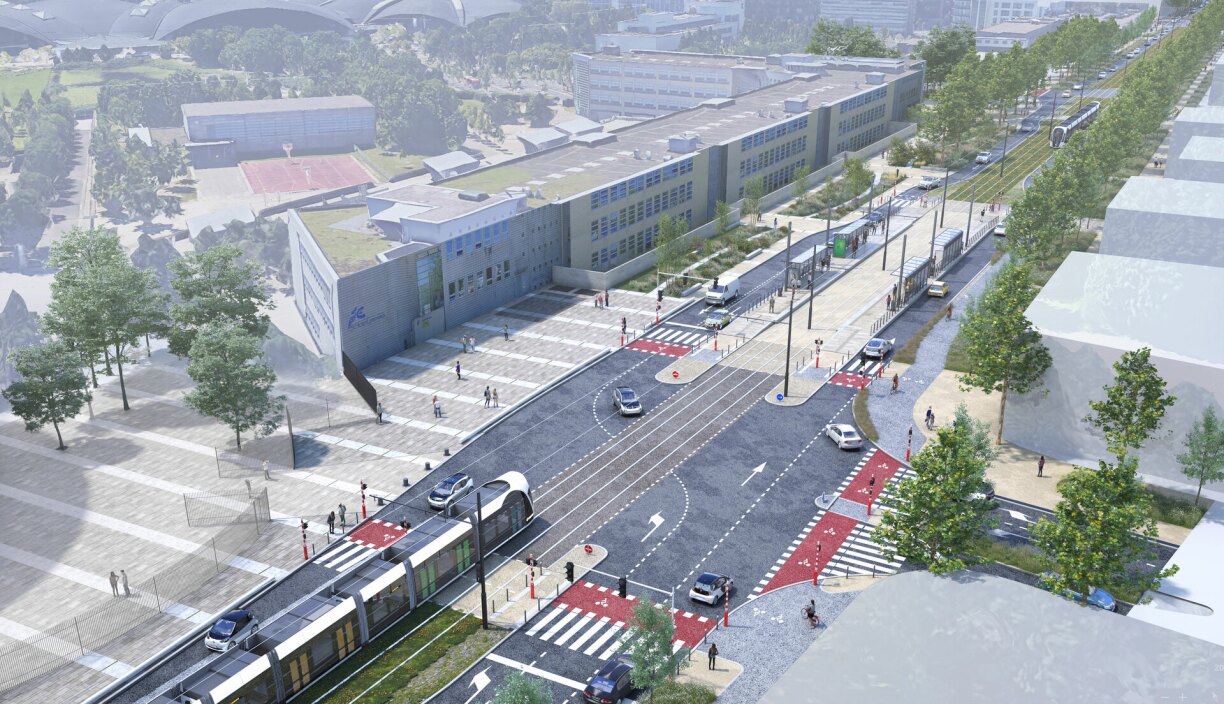 The tram will serve the European institutions, the European School, the Kuebebierg, and the Luxexpo interchange.