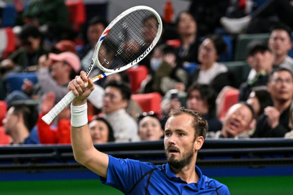 Russia's Daniil Medvedev beat Stefanos Tsitsipas of Greece 6-4, 7-5 to reach the qauarter-finals of the Shanghai Masters
