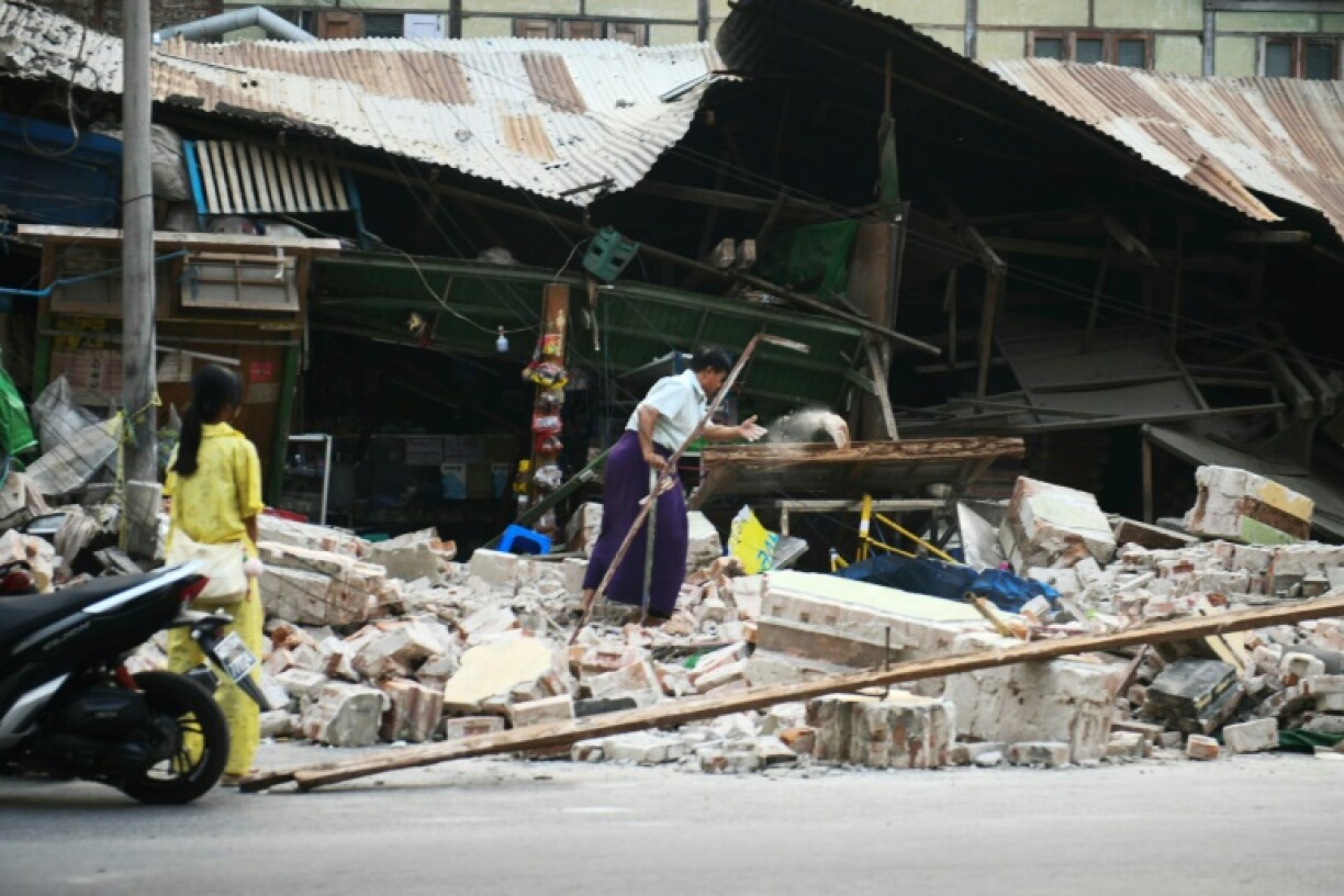 The earthquake collapsed buildings, downed bridges and buckled roads, with mass destruction seen in Mandalay which is home to more than 1.7 million people