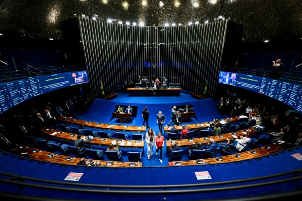 La salle plénière du Sénat brésilien lors d'une séance à Brasilia, le 14 octobre 2026