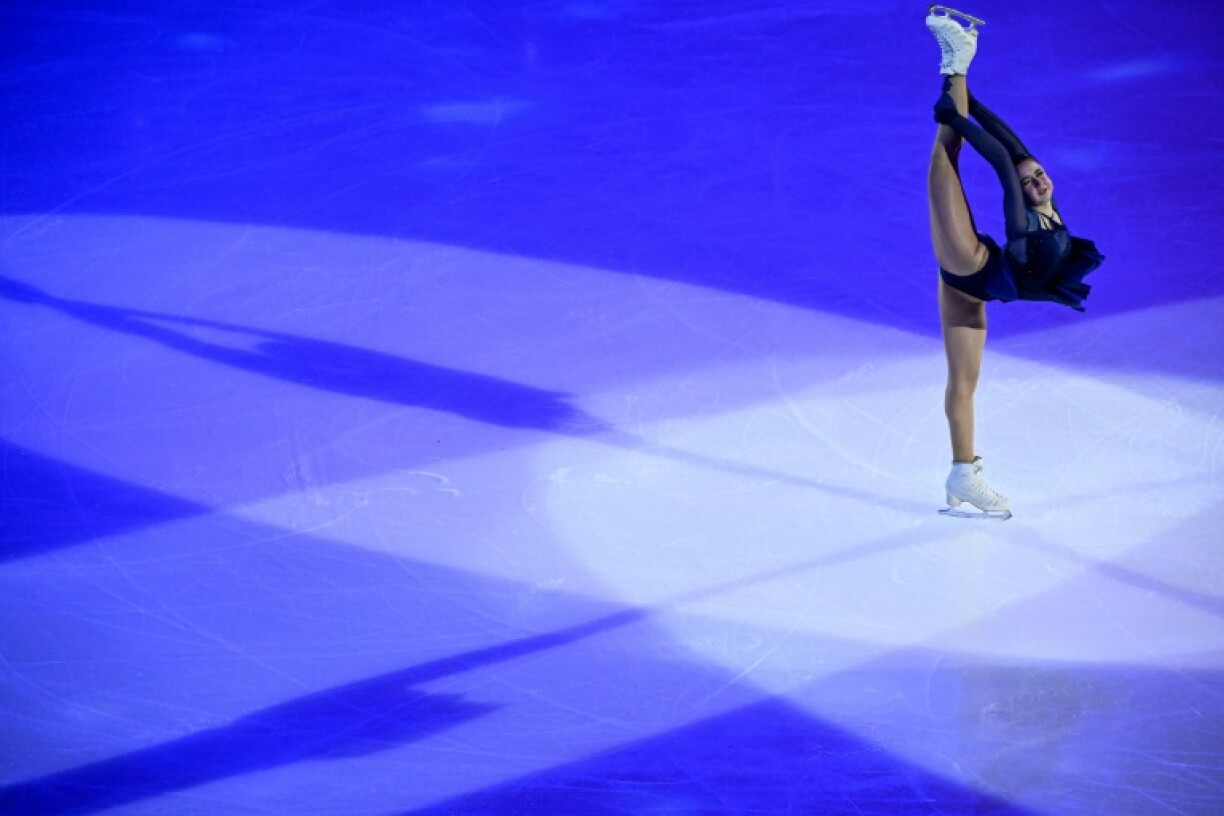 La patineuse russe Kamila Valieva le 14 février 2023 lors d'un gala à la CSKA Arena de Moscou