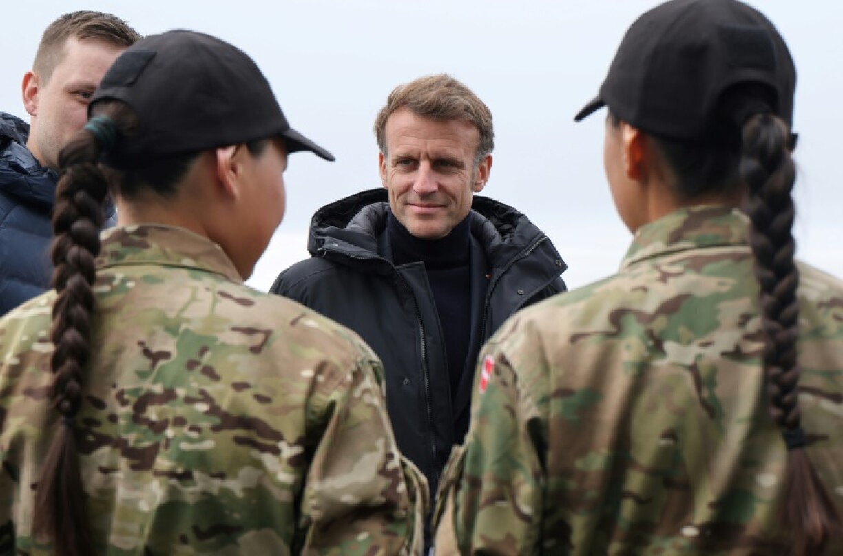 Macron had talks on board a Danish frigate with the Danish and Greenlandic leaders