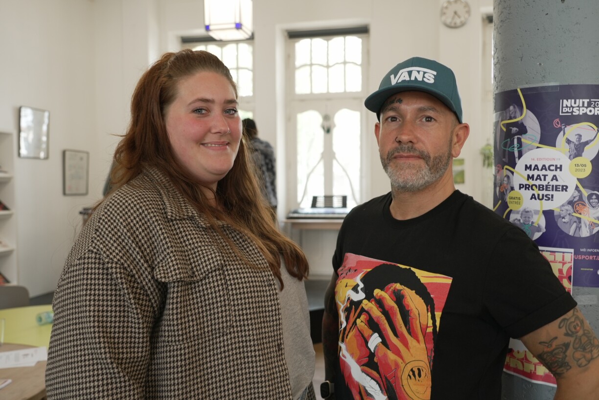 Joyce and Chris, two social workers at the Esch youth centre.