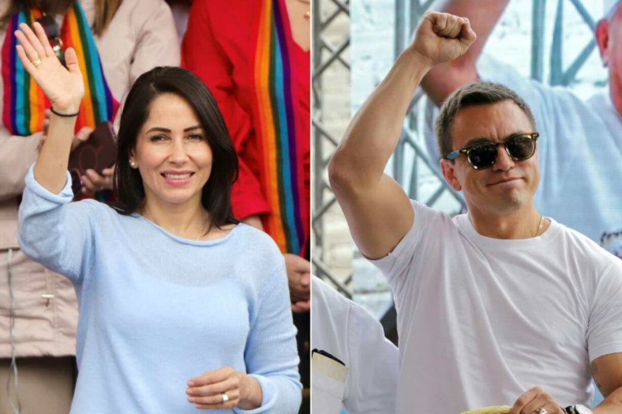 Ecuador's leftist presidential candidate Luisa Gonzalez and incumbent President Daniel Noboa