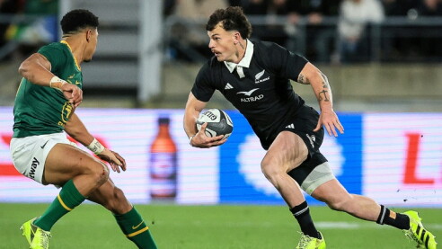 Leroy Carter (right) will start on the left wing for New Zealand against Italy on Saturday