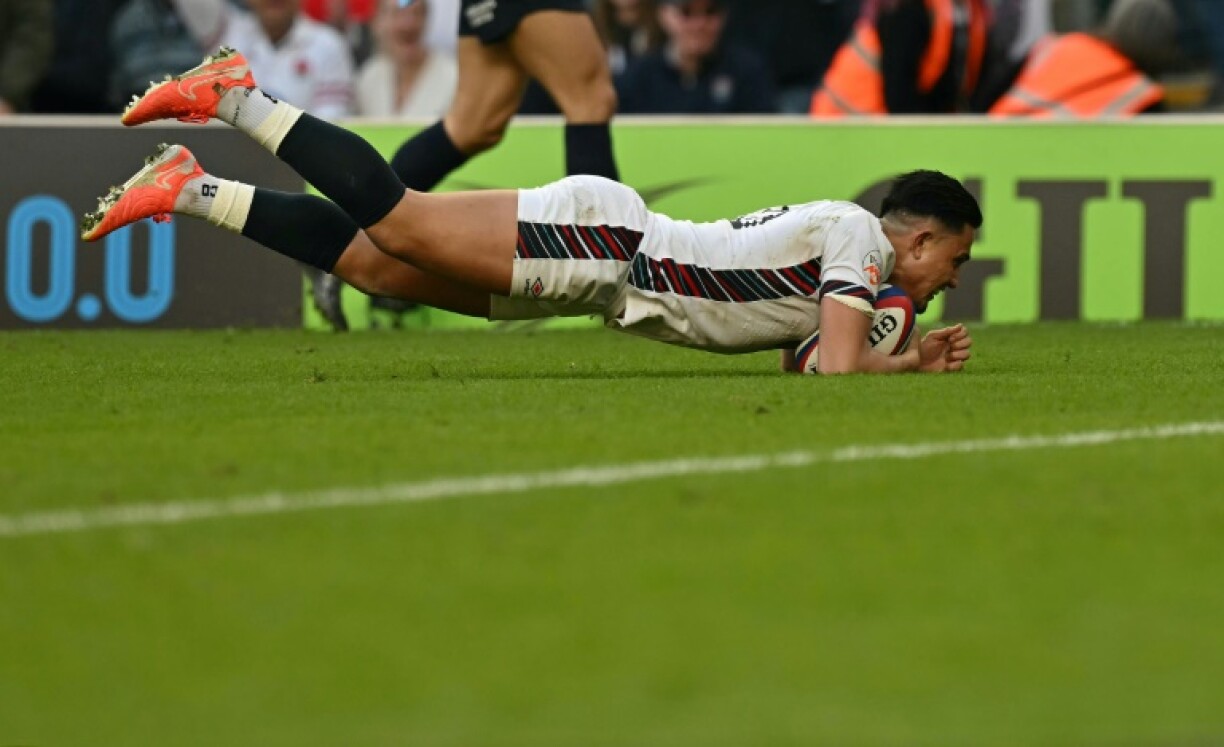 Try time: Marcus Smith scores England's fourth try during their 47-24 Six Nations win over Italy at Twickenham