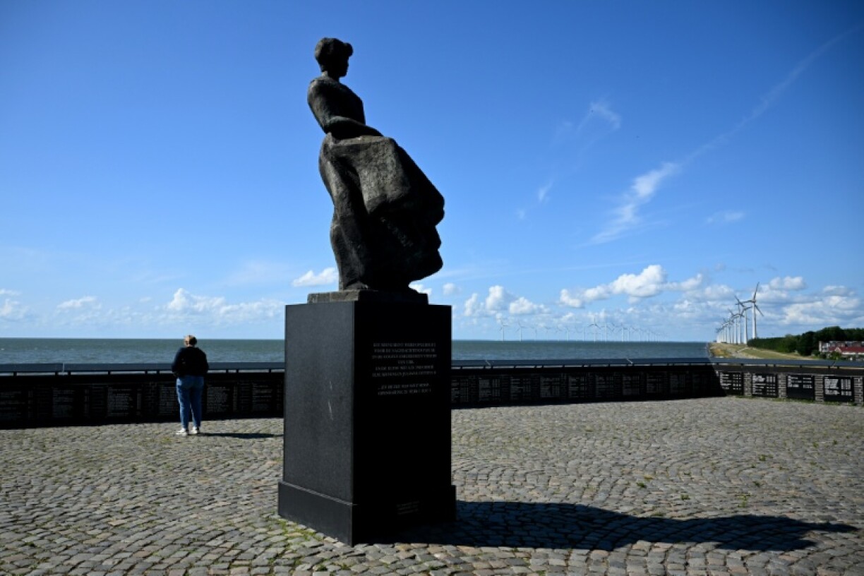 The names of lost fishermen are engraved on a plaque in Urk