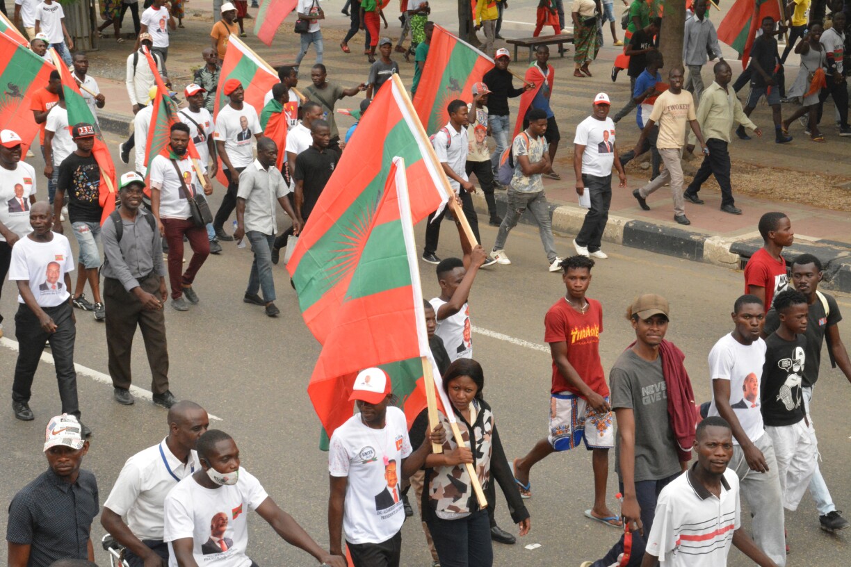 Demo an der Stad Luanda am Summer 2023.