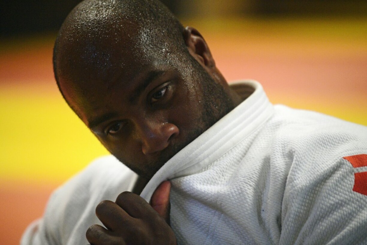 Le judoka français Teddy Riner lors d'un stage d'entraînement à Rio au Brésil, le 11 mars 2022