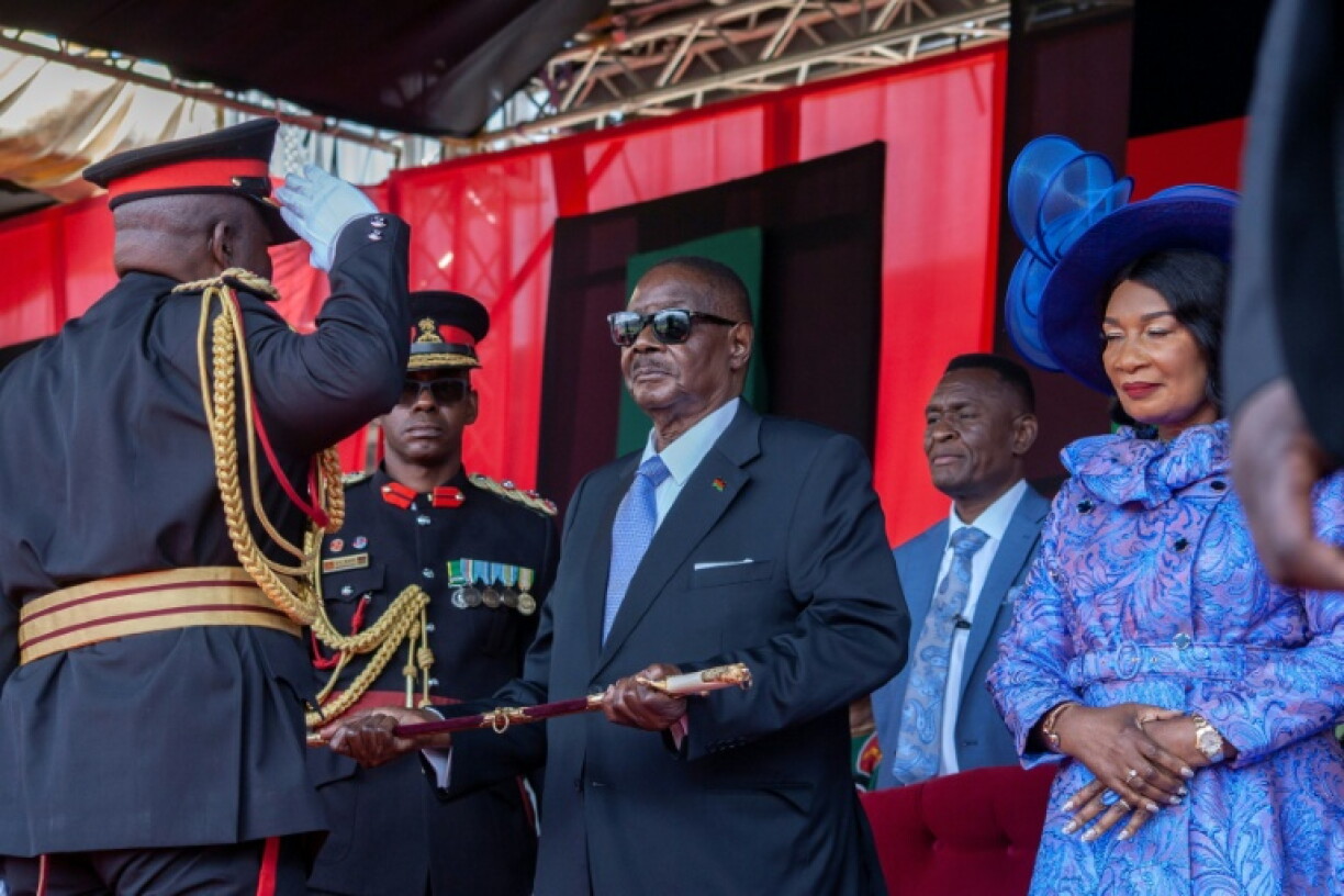 General Paul Valentino Phiri (L) was head of Malawi's armed forces from July 2023 until October 2025