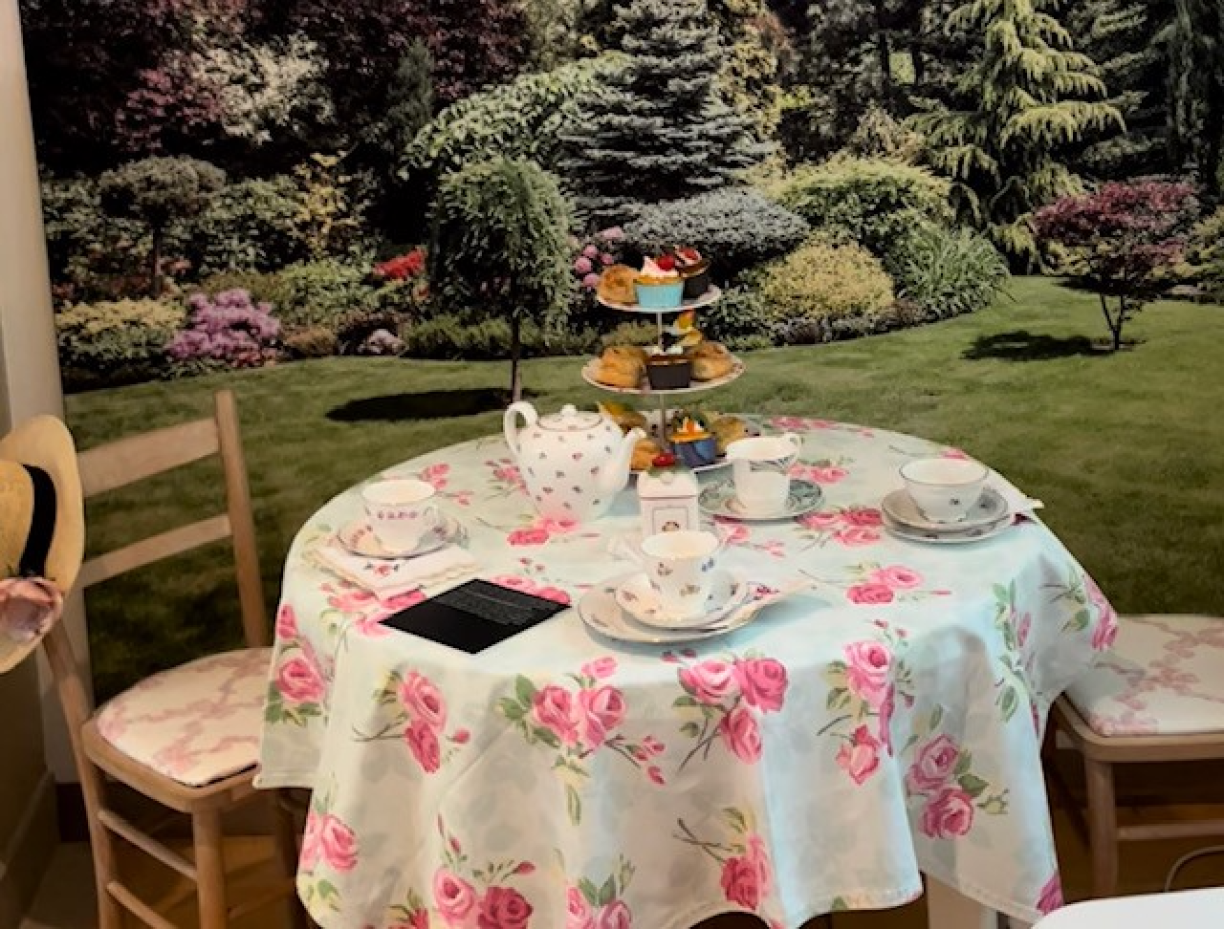 Photo of BLC garden tea party exhibit.
