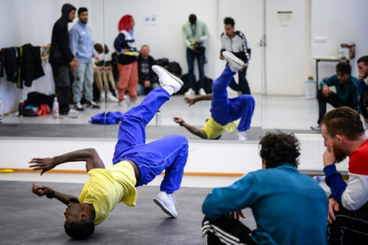 Danny Dan lors d'un entraînement de breaking à l'INSEP à Paris, le 28 septembre 2022