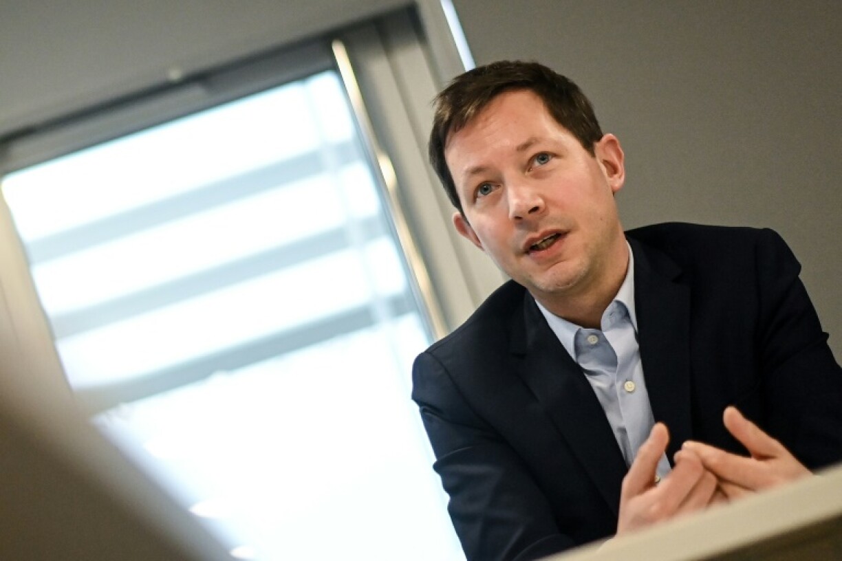 La tête de liste LR aux européennes, Francois-Xavier Bellamy, le 5 février 2024, aux Sables-d'Olonne, en Vendée