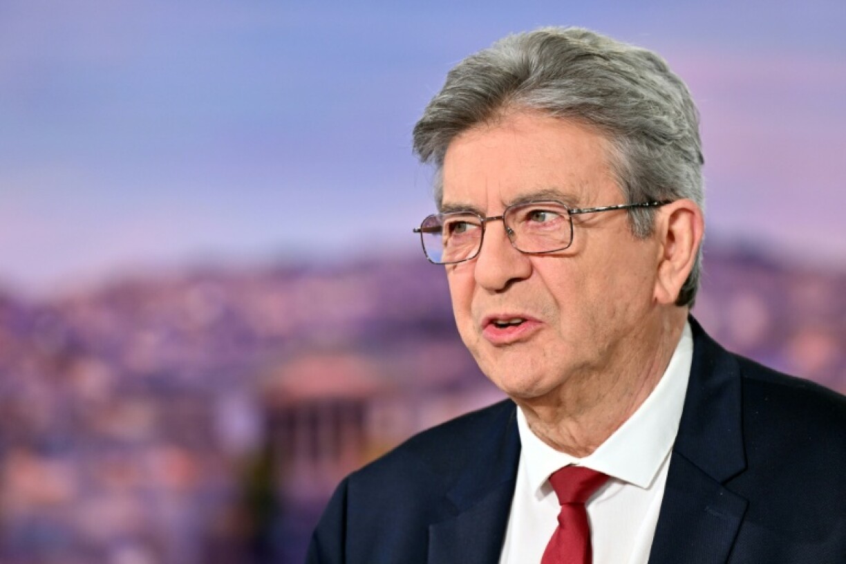 Le leader de La France insoumise Jean-Luc Mélenchon sur TF1 à Boulogne-Billancourt, dans les Hauts-de-Seine le 3 mai 2026