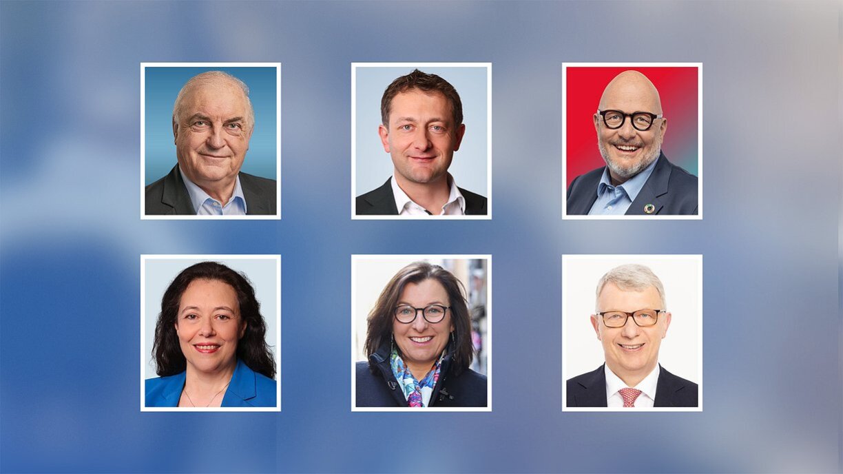 Les six députés européens qui représenteront les électeurs luxembourgeois à Bruxelles: Charles Goerens (DP), Christophe Hansen (CSV), Marc Angel (LSAP), Isabel Wiseler-Lima (CSV), Tilly Metz (Les Verts) et Fernand Kartheiser (ADR).