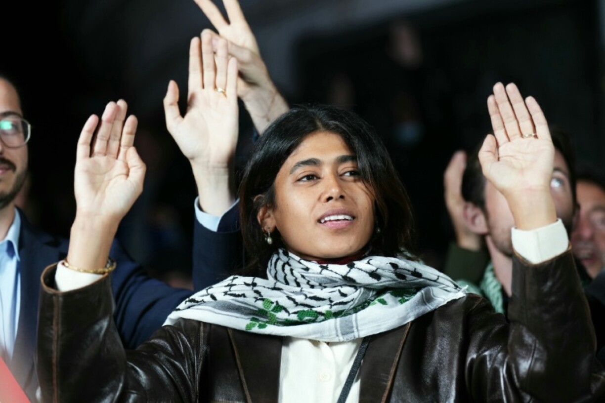 L'eurodéputée LFI Rima Hassan le 8 octobre 2025, à Paris