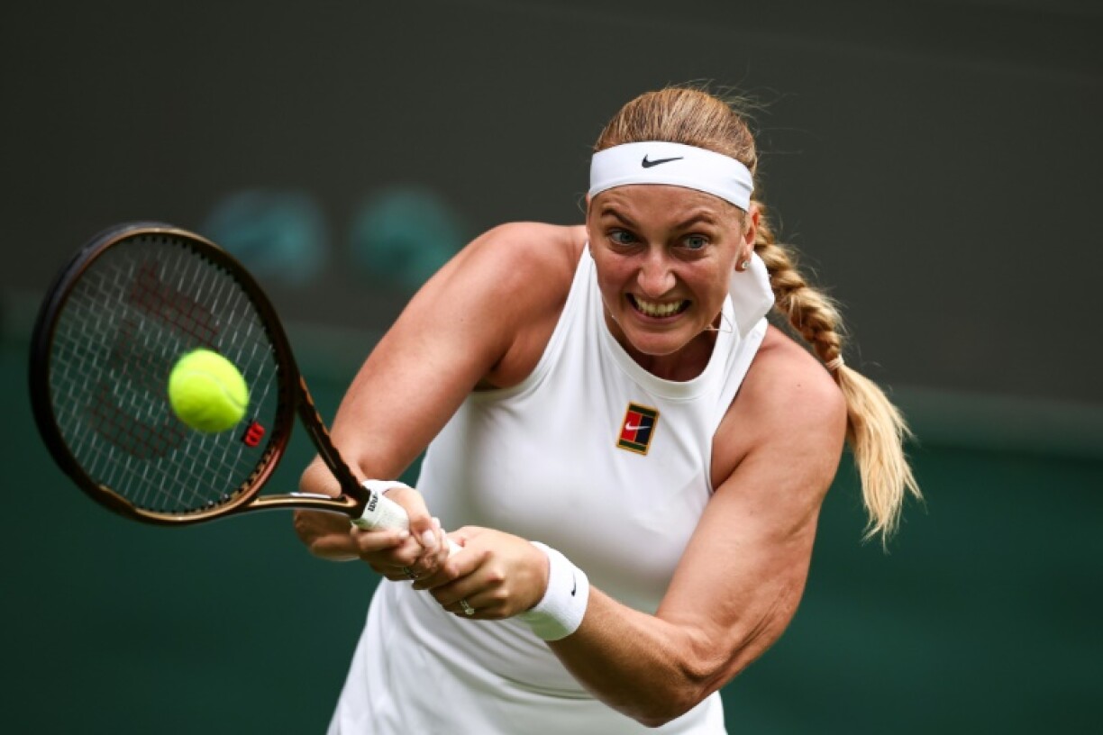 Petra Kvitova was beaten on her Wimbledon farewell on Tuesday