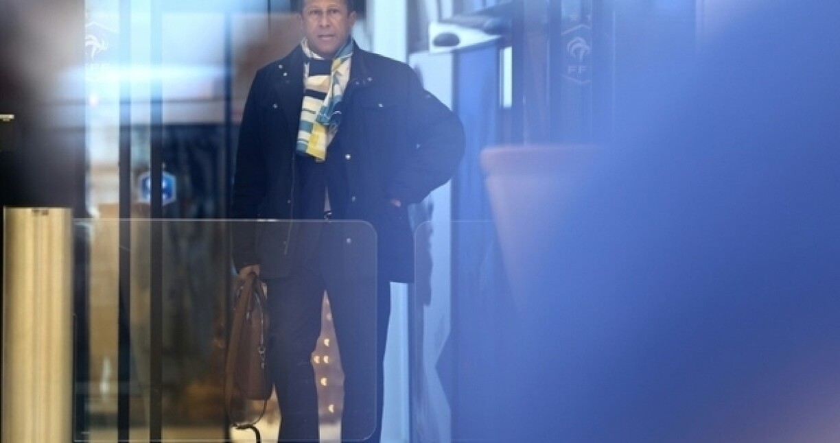 Le nouveau président par intérim de la Fédération française de football (FFF), Philippe Diallo, lors d'une réunion extraordinaire du comité exécutif au siège de l'instance, le 11 janvier 2023 à Paris