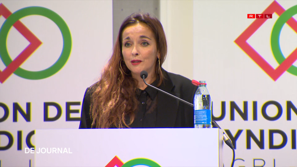 Nora Back à la conférence des délégués de l'Union syndicale au Parc Hôtel Alvisse à Dommeldange.