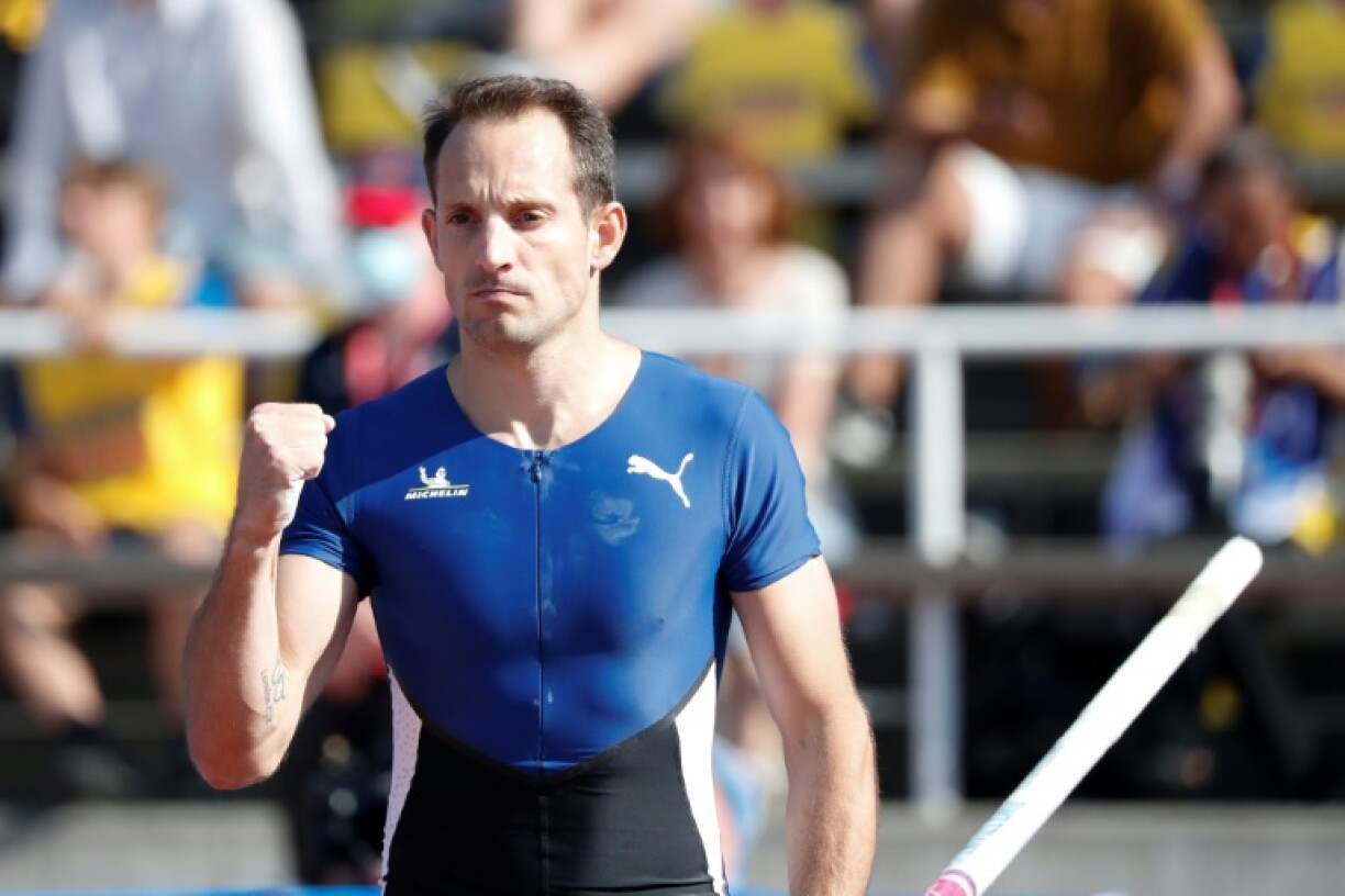 Le perchiste vedette Renaud Lavillenie lors du meeting de Stockholm, le 4 juillet 2021