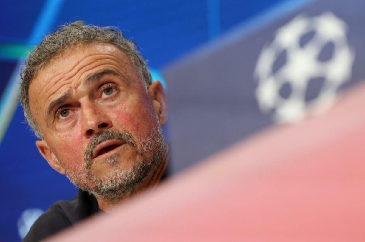 L'entraîneur du Paris SG Luis Enrique lors d'une conférence de presse d'avant-match, le mai à Munich
