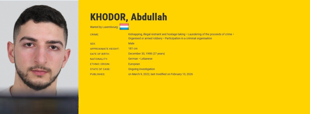 Den Abdullah Khodor gëtt zanter dem 9. Mäerz 2022 gesicht.