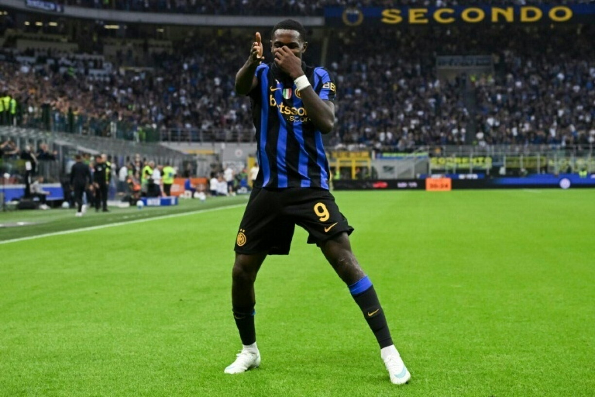 Inter Milan forward Marcus Thuram scored his team's third goal against Parma