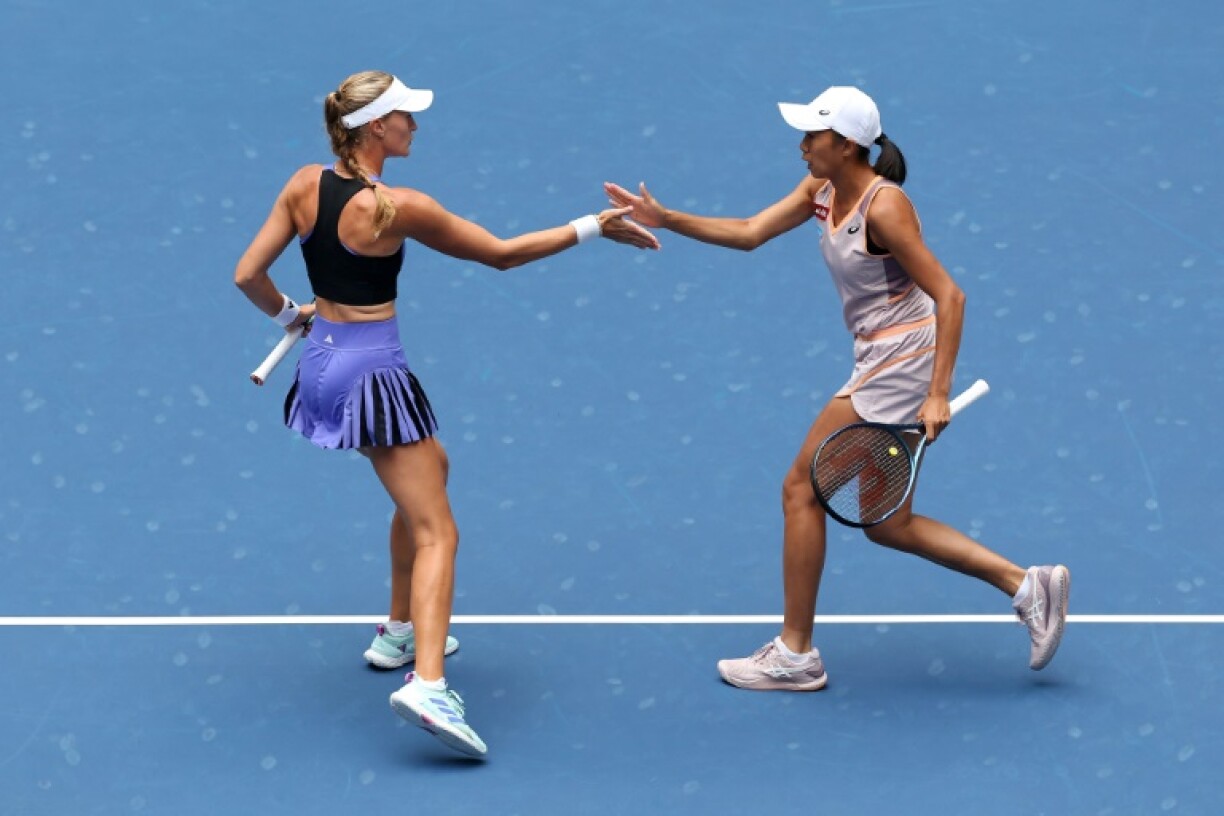 Kristina Mladenovic (L) was accused of 'verbal threats' at the Australian Open