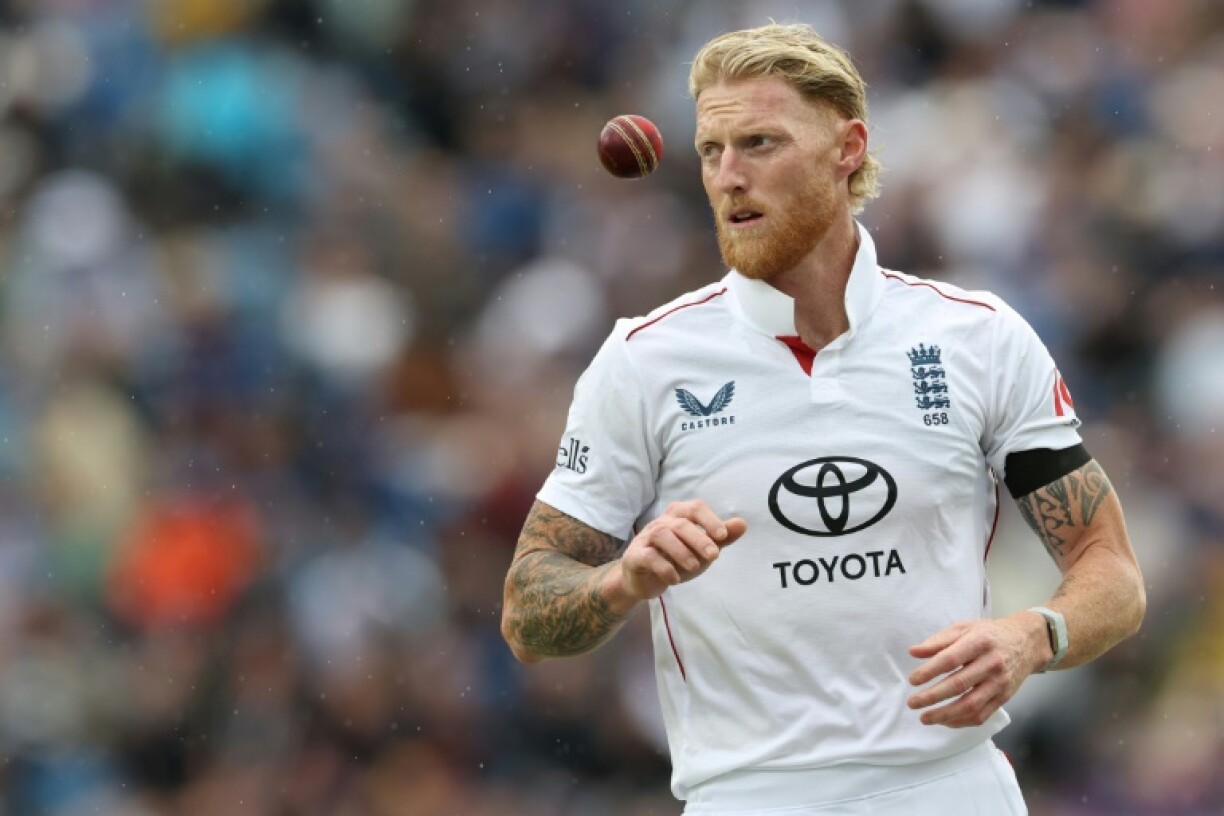 England captain Ben Stokes prepares to bowl in the first Test against India at Headingley