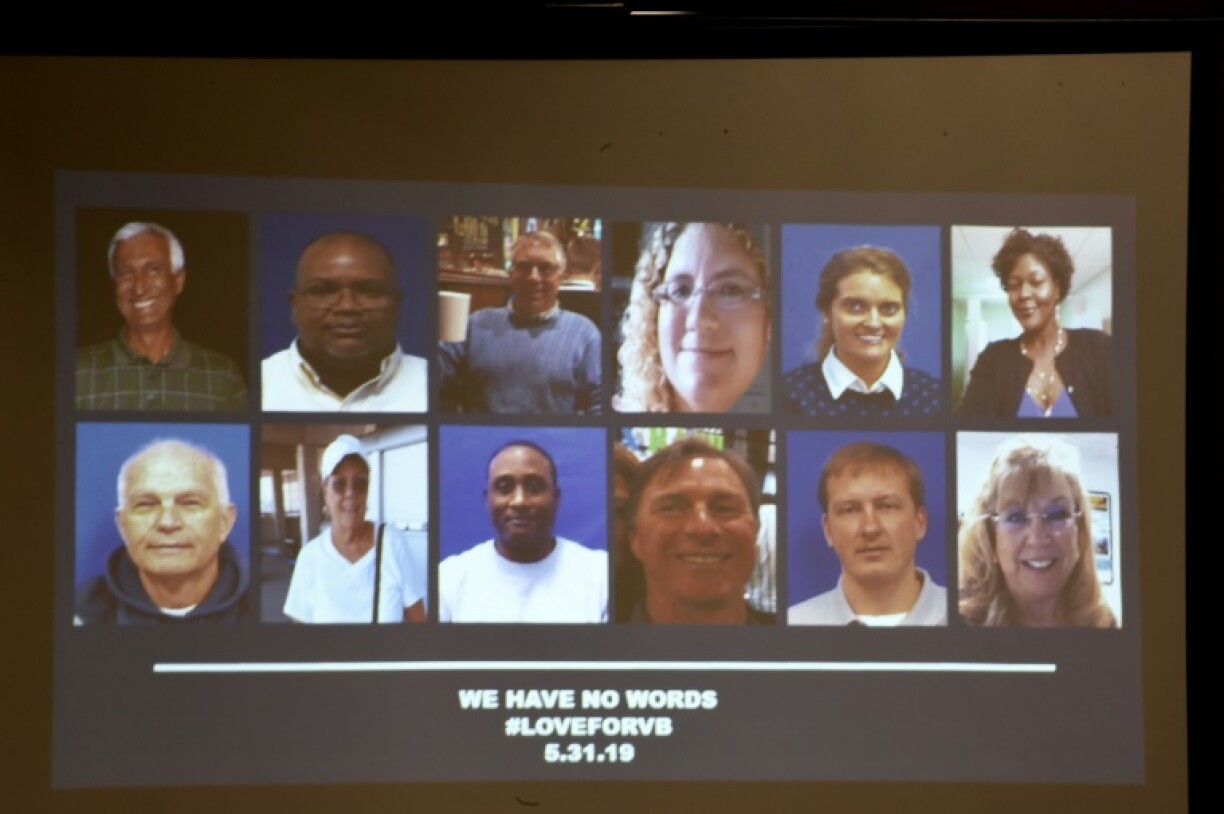 Les 12 victimes identifiées samedi 1er juin par les autorités de Virginia Beach, dont les photos ont été projetées sur un écran lors d'une conférence de presse émouvante