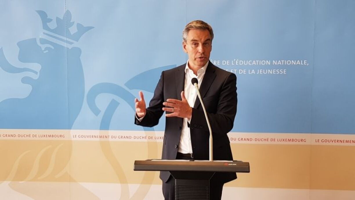 Le ministre Claude Meisch lors de la conférence de presse de rentrée.