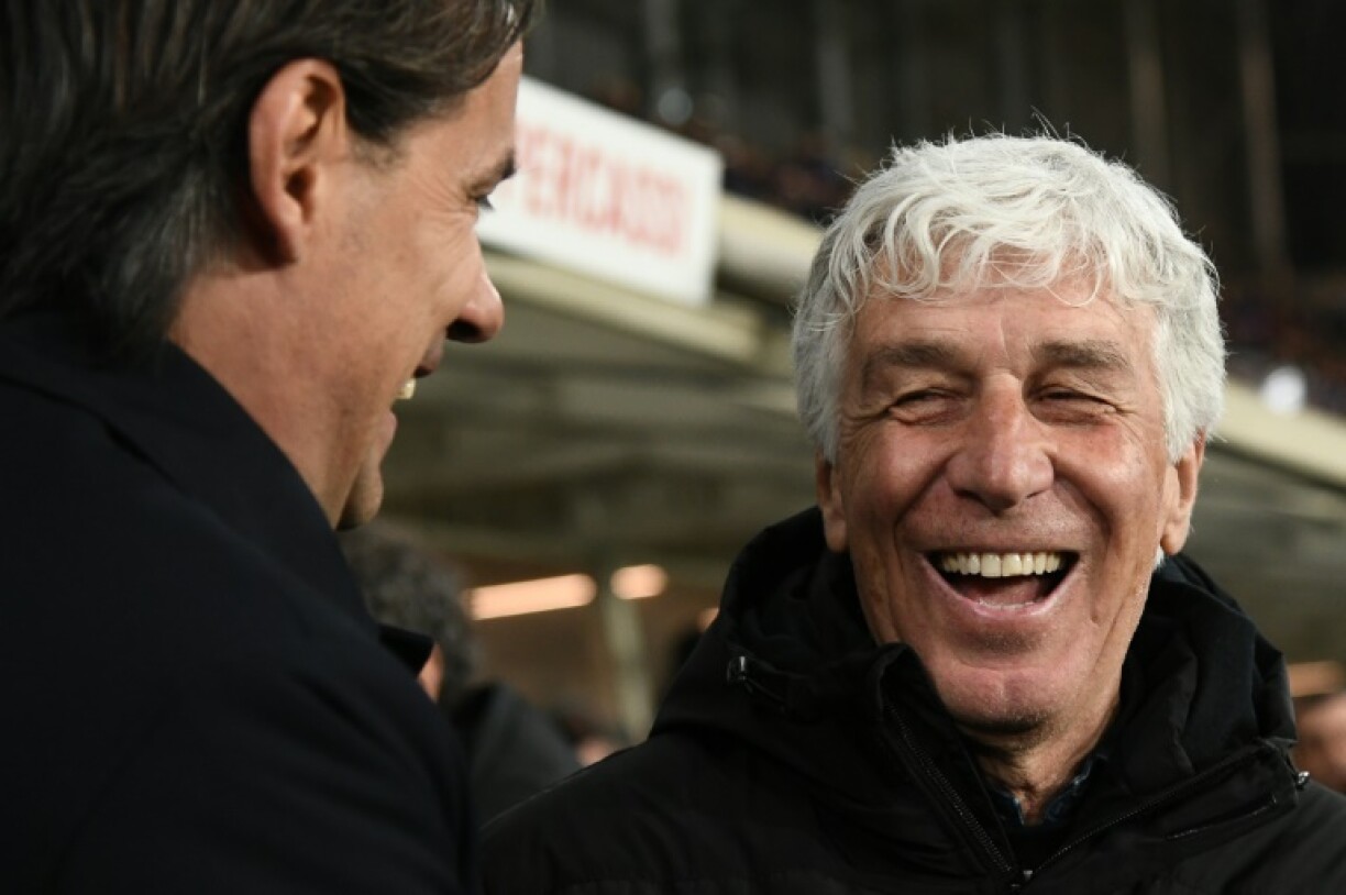 Gian Piero Gasperini (R) is leaving Atalanta to join Roma