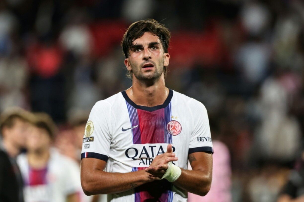 L'attaquant espagnol du PSG, Ferran Torres, à la fin d'un match de Ligue 1 contre le Stade Rennais, à Rennes, le 23 août 2026