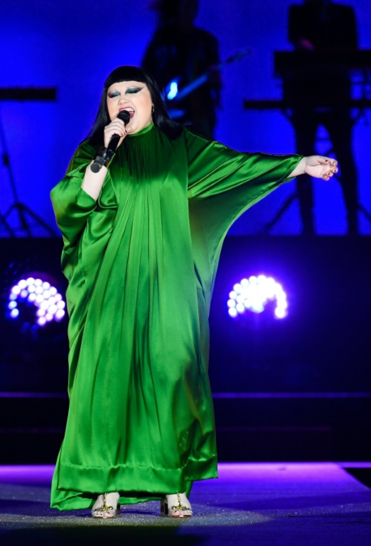 La chanteuse américaine Beth Ditto au Etam Live Show lors de la Fashion Week, à Paris, le 24 septembre 2019