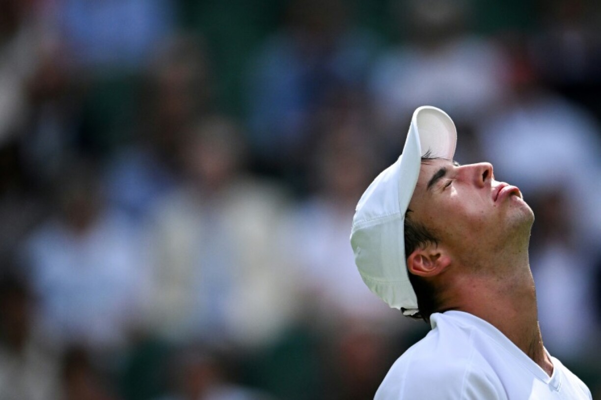 Centre court erupted Wednesday as Oliver Tarvet hit a string of winners before he was knocked out by reigning champion Carlos Alcaraz