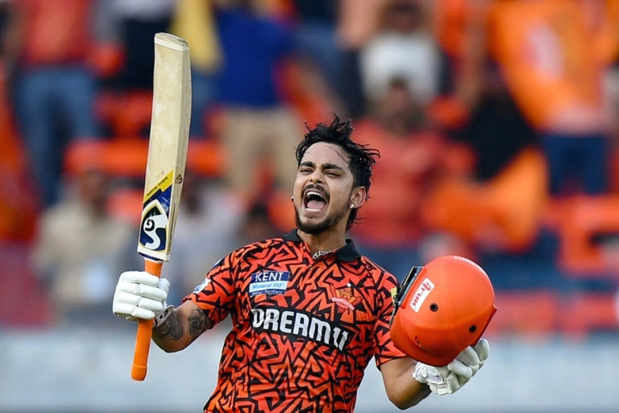 Century maker: Sunrisers Hyderabad's Ishan Kishan celebrates