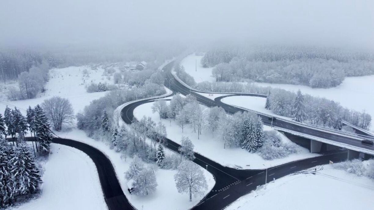 Une photo prise à l'aide d'un drone le 8 janvier 2022 au Luxembourg