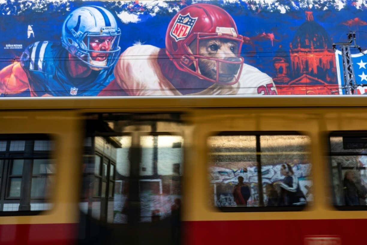 A mural depicting Berlin-born former Colts player Bjorn Werner.