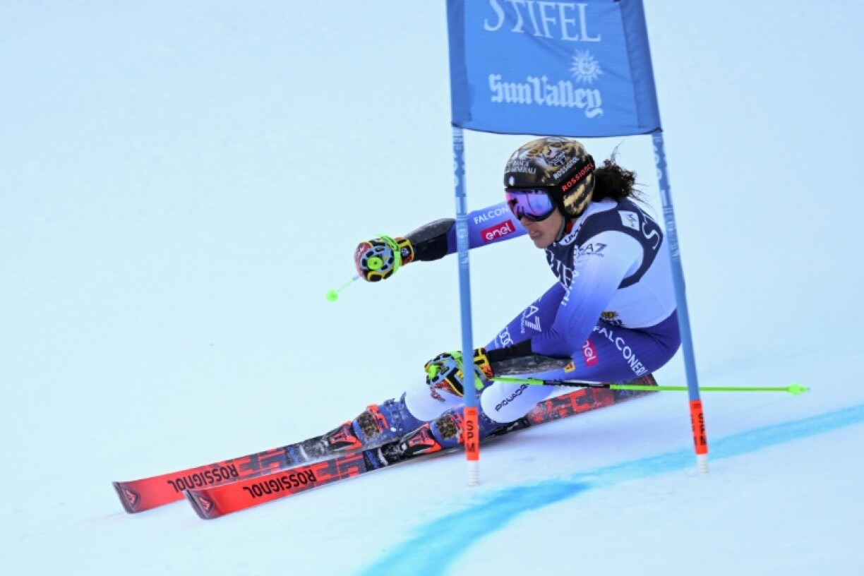 Federica Brignone en route to clinching the World Cup overall title at Sun Valley