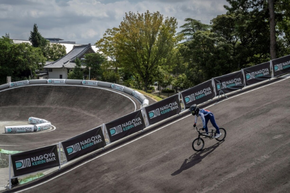 A BMX rider on the Nagoya Asian Games course