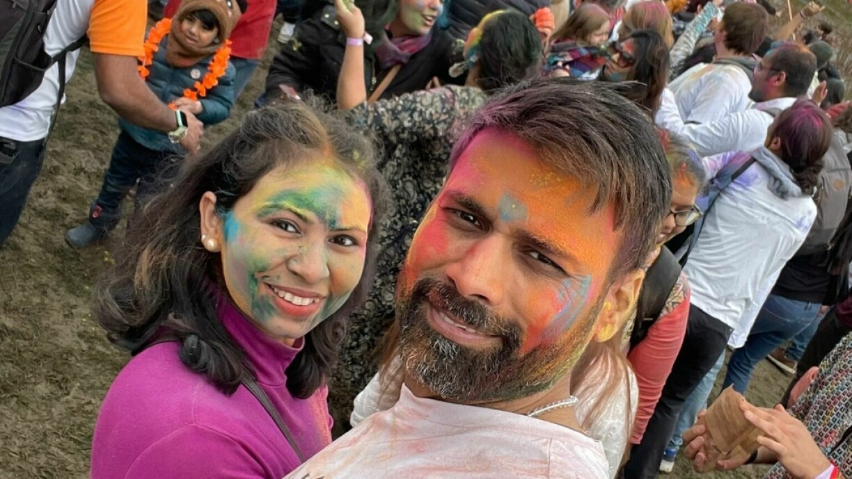 Photo taken at Radhadesh Holi festival.